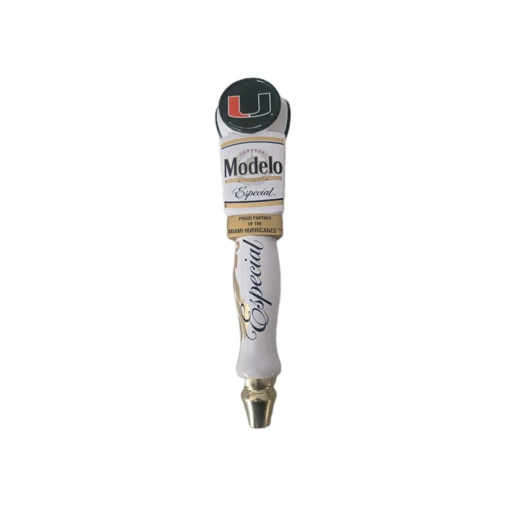 Modelo Especial Beer Tap Handle Miami Hurricanes UM Canes Bar Man Cave Tapper